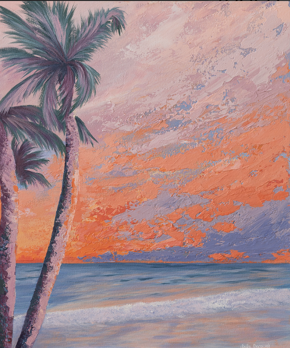 Sunset with Cocktails (Original Art)